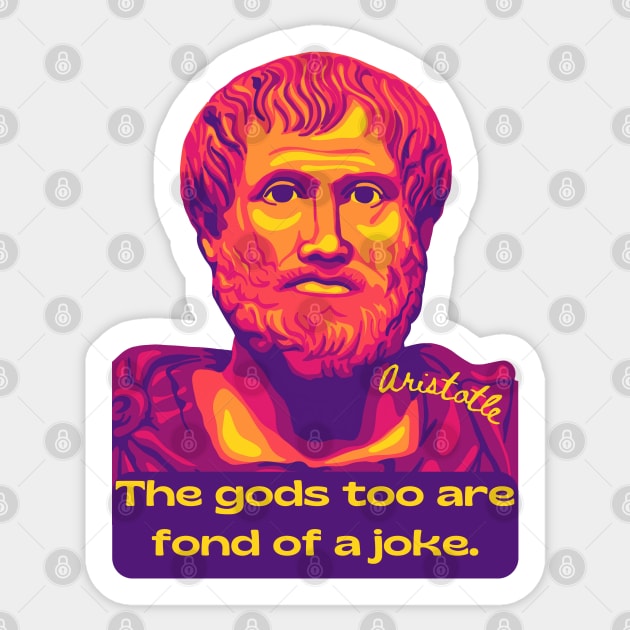 Aristotle Portrait and Quote Sticker by Slightly Unhinged